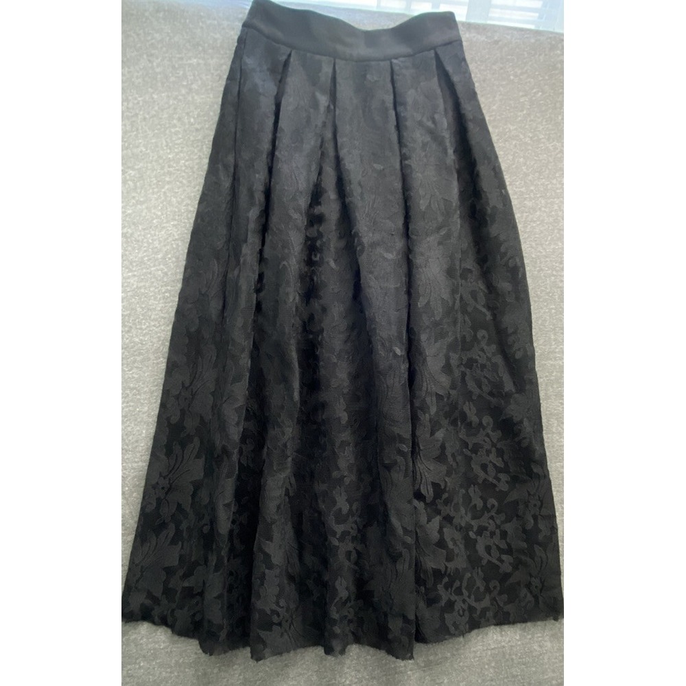 Whimsigoth Maxi Skirt Womens 6 Black Lace Fairy ‎ Cottagecore Grunge Punk Witchy